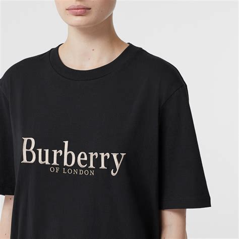 burberry logo embroidered t-shirt|Burberry t shirt original price.